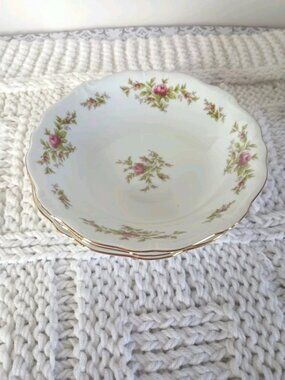 Lot Of 3 Vintage Johann Haviland Bavaria Germany Moss Rose Gold Rim Soup Bowls
